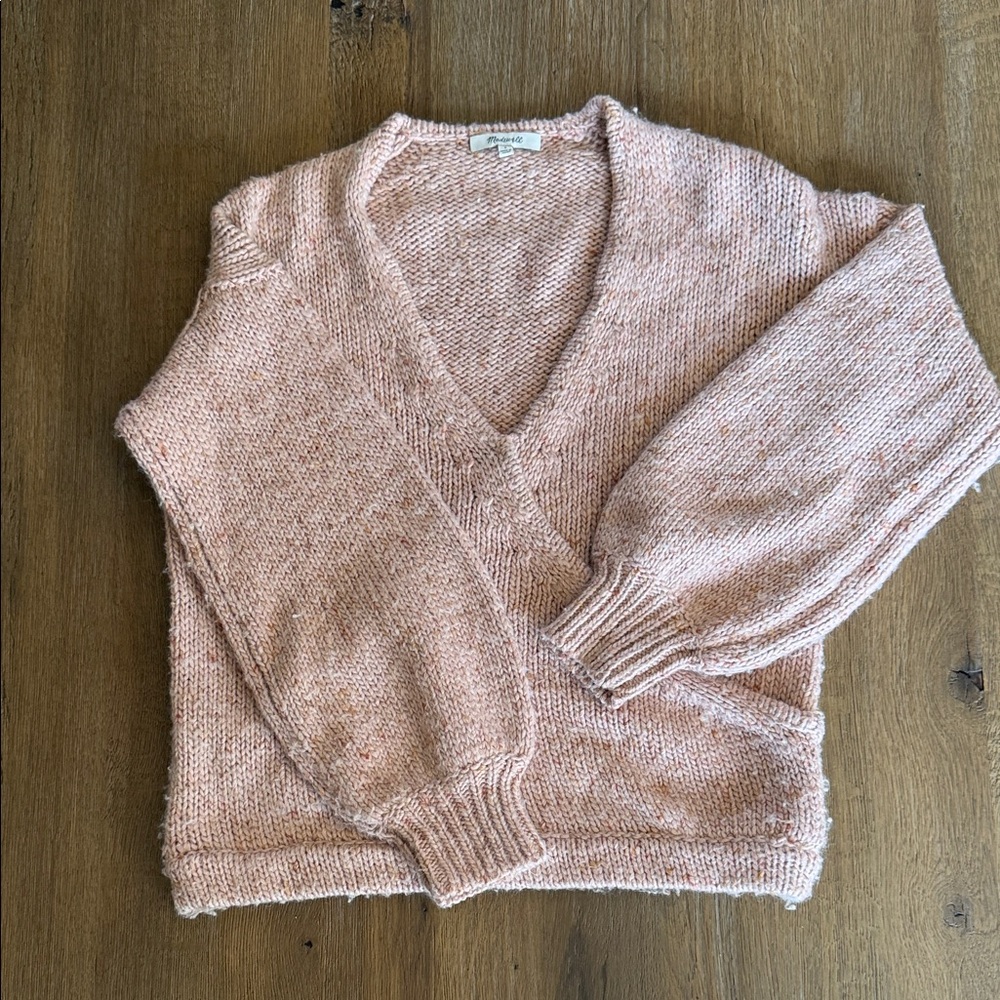 Women’s Pink V-Neck Knit Sweater